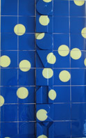 Joe Tilson, 3d Geometry (cream on blue), 1965 laminato plastico presagomato, 92,7 x 61,6 cm, 1/5, collezione E. Manzoni